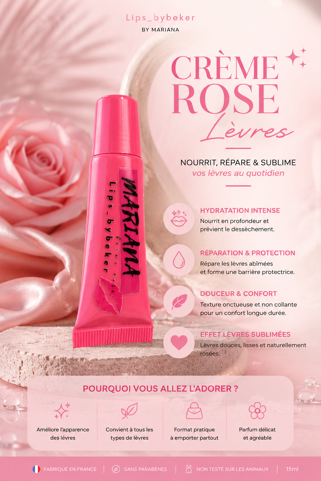Crème Rose Sublimatrice : 15 ml
